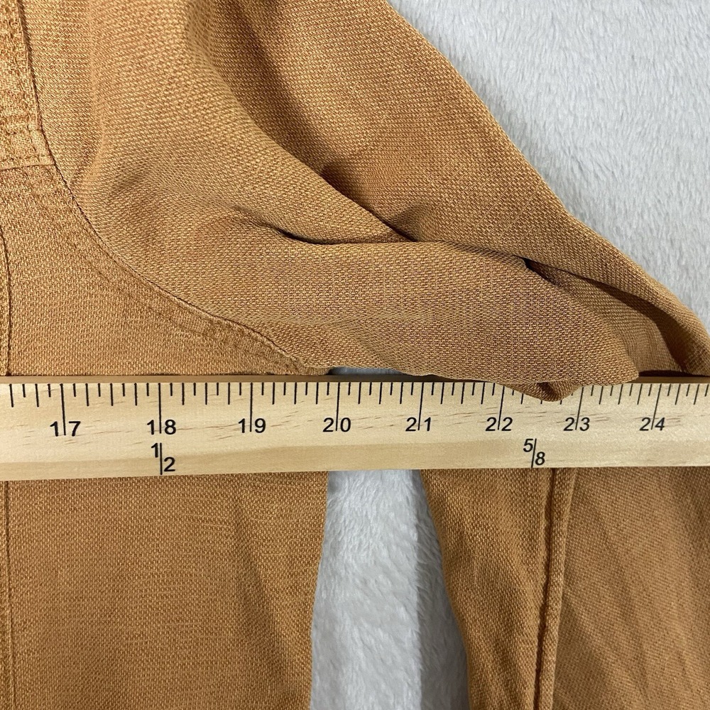 Christian Siriano NY Linen Blend Jacket Snap Closure Orange Women's M Minimal - Picture 4 of 6